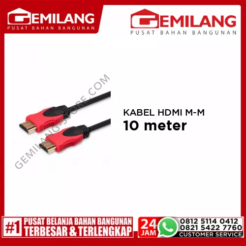 BRAID KABEL HDMI MALE TO MALE RED 10mtr