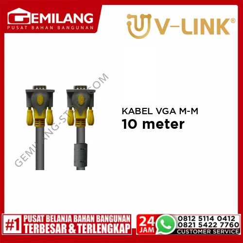 V-LINK KABEL VGA M-M (3 + 5 ) GREY 10mtr