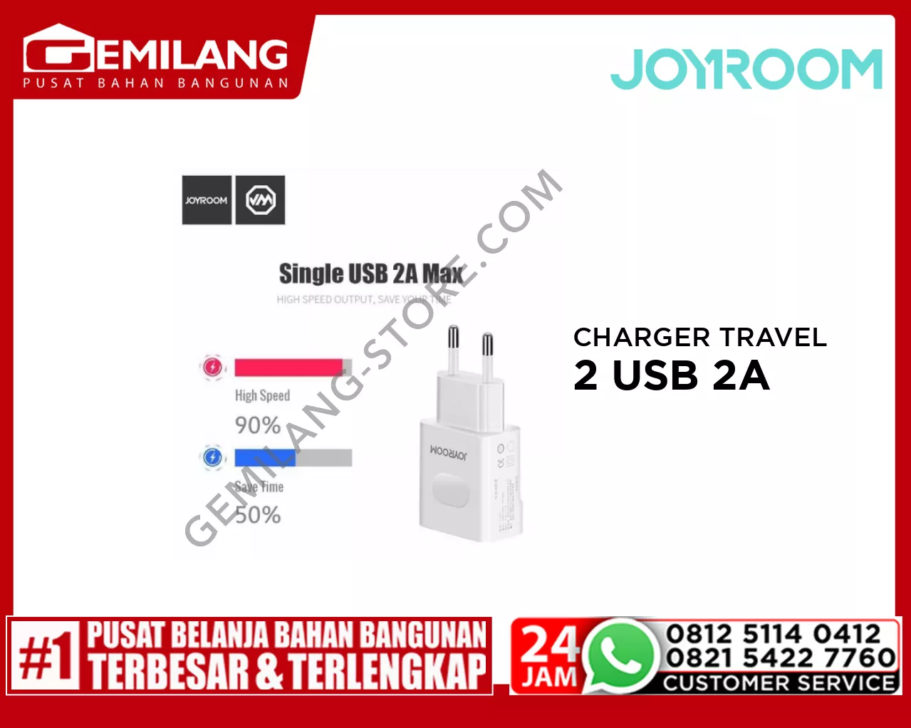 JOYROOM CHARGER TRAVEL 2 USB 2A L-L221