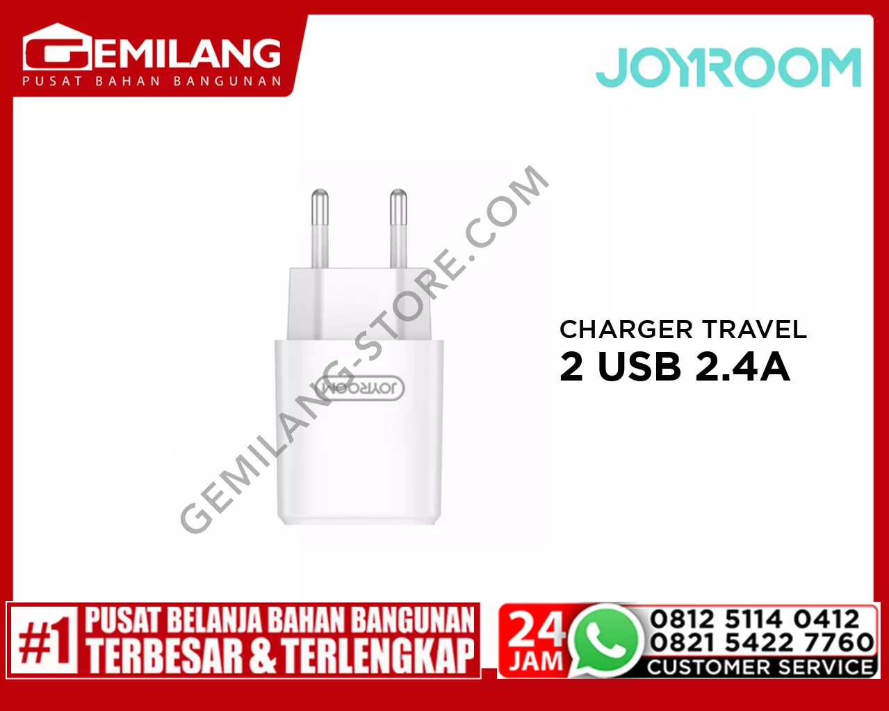 JOYROOM CHARGER TRAVEL 2 USB 2.4A L-M226