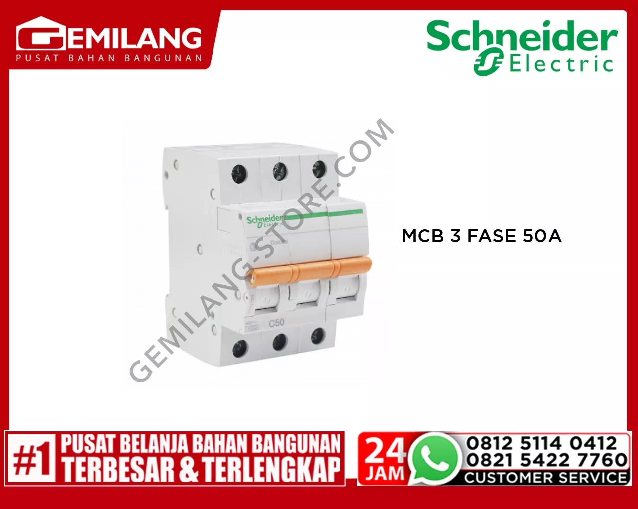 SCHNEIDER MCB 3 FASE 50A