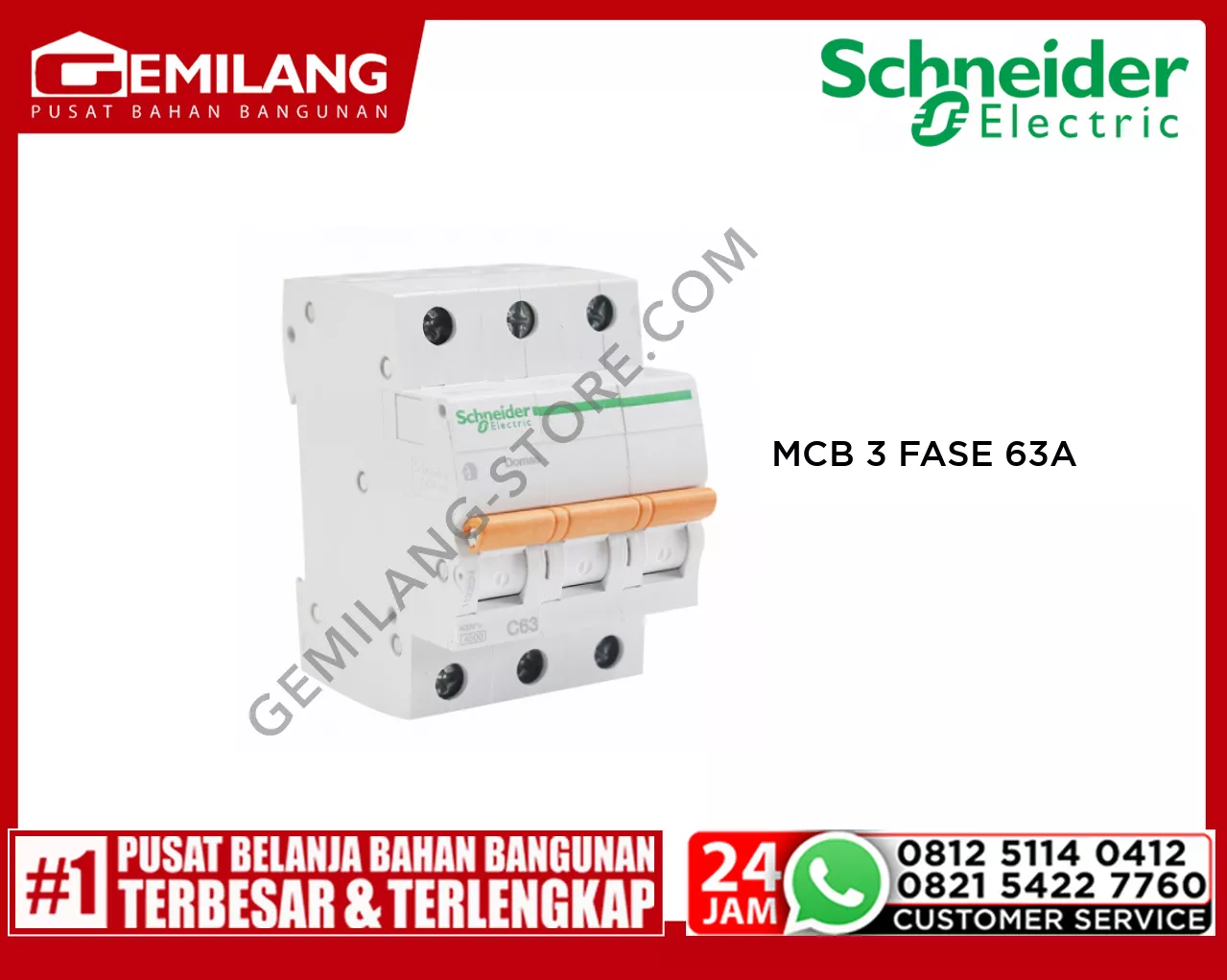 SCHNEIDER MCB 3 FASE 63A