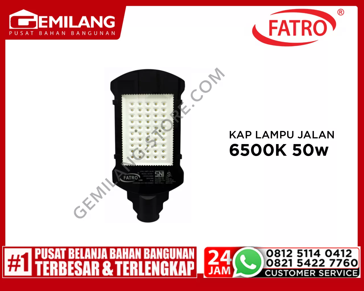 FATRO KAP LAMPU JALAN LED SA-7001 6500K 50w