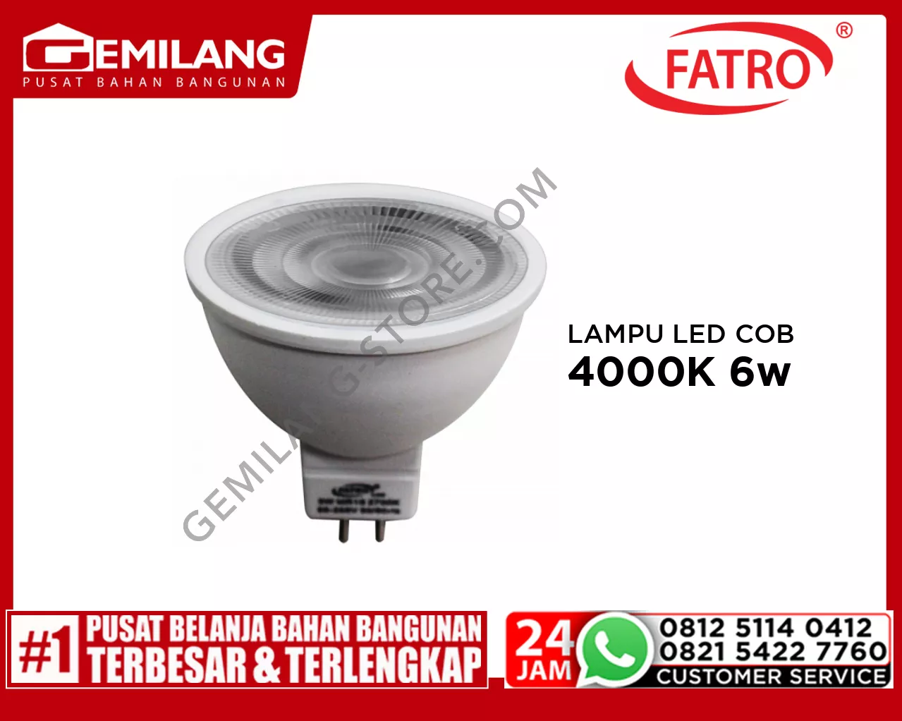 FATRO LAMPU LED COB MR16 4000K 6w