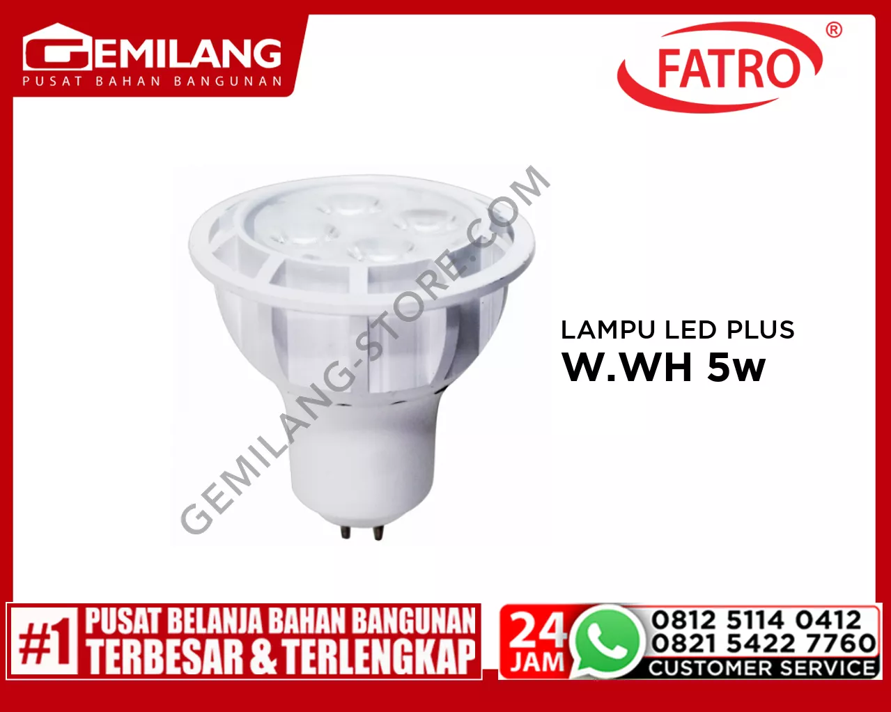 FATRO LAMPU LED PLUS MR16 220v W.WH 5w