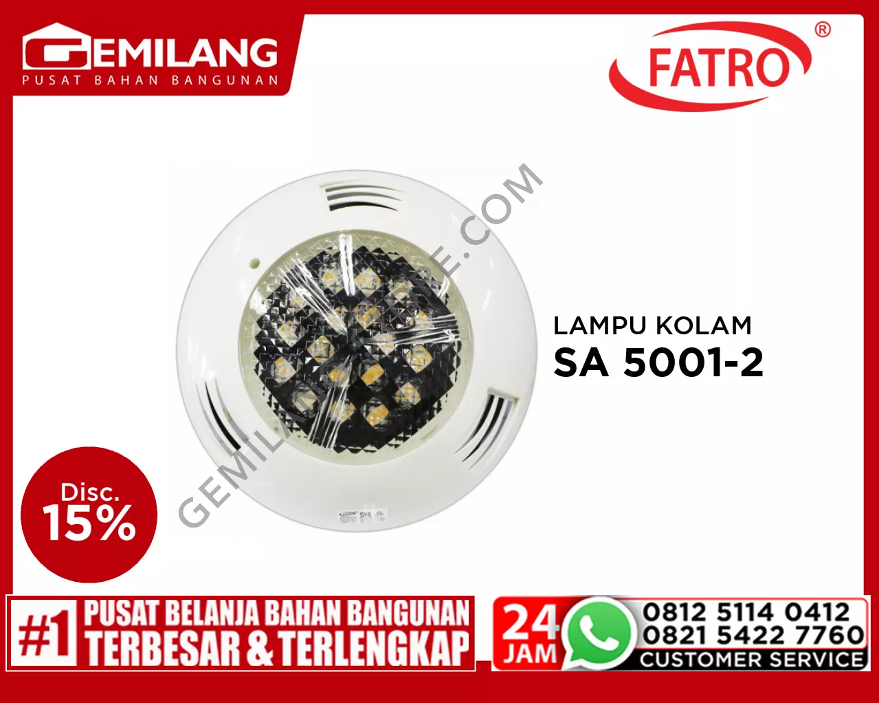 FATRO LAMPU KOLAM SA 5001-2 W.WH 12w/12v