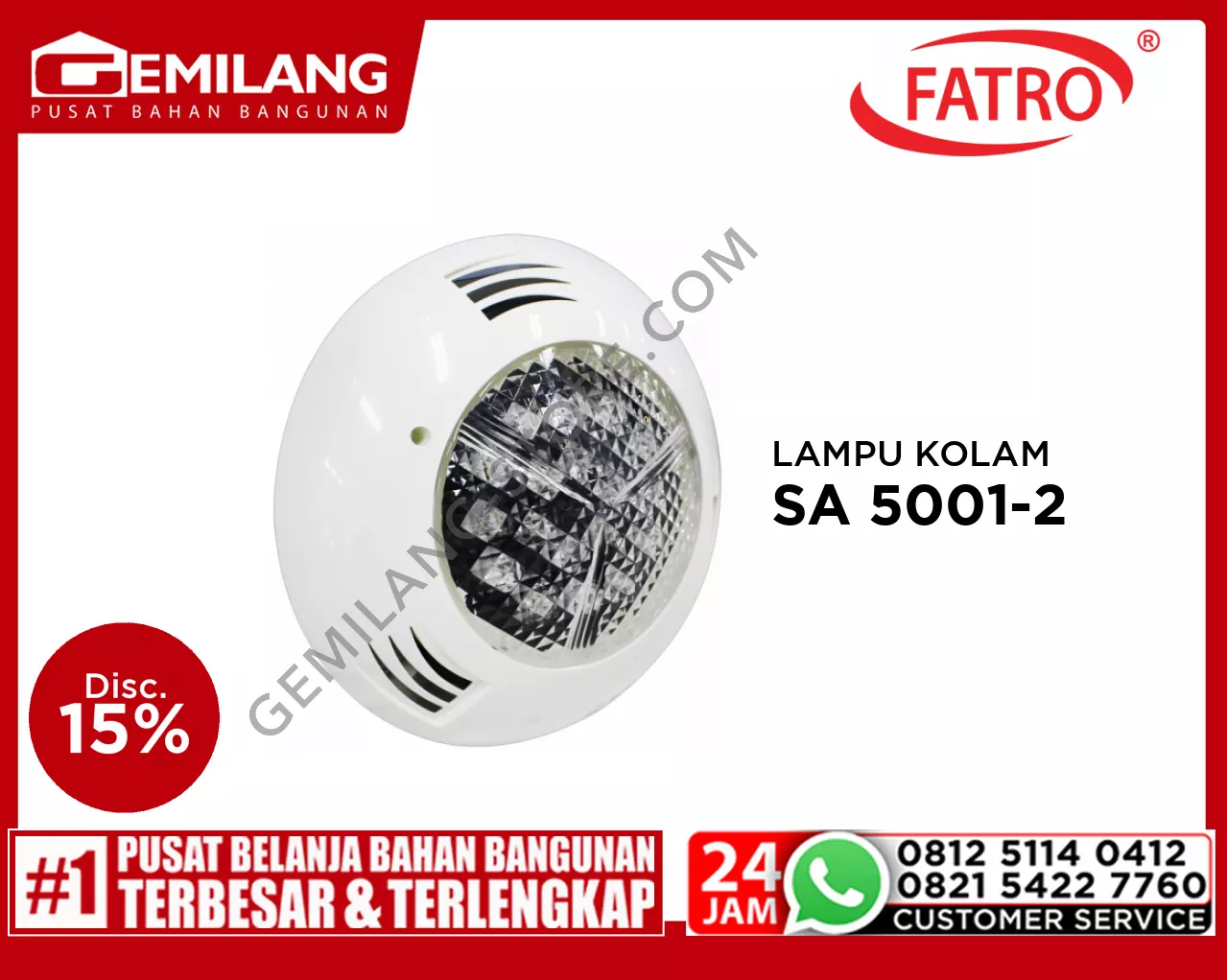 FATRO LAMPU KOLAM SA 5001-2 W.WH 12w/12v
