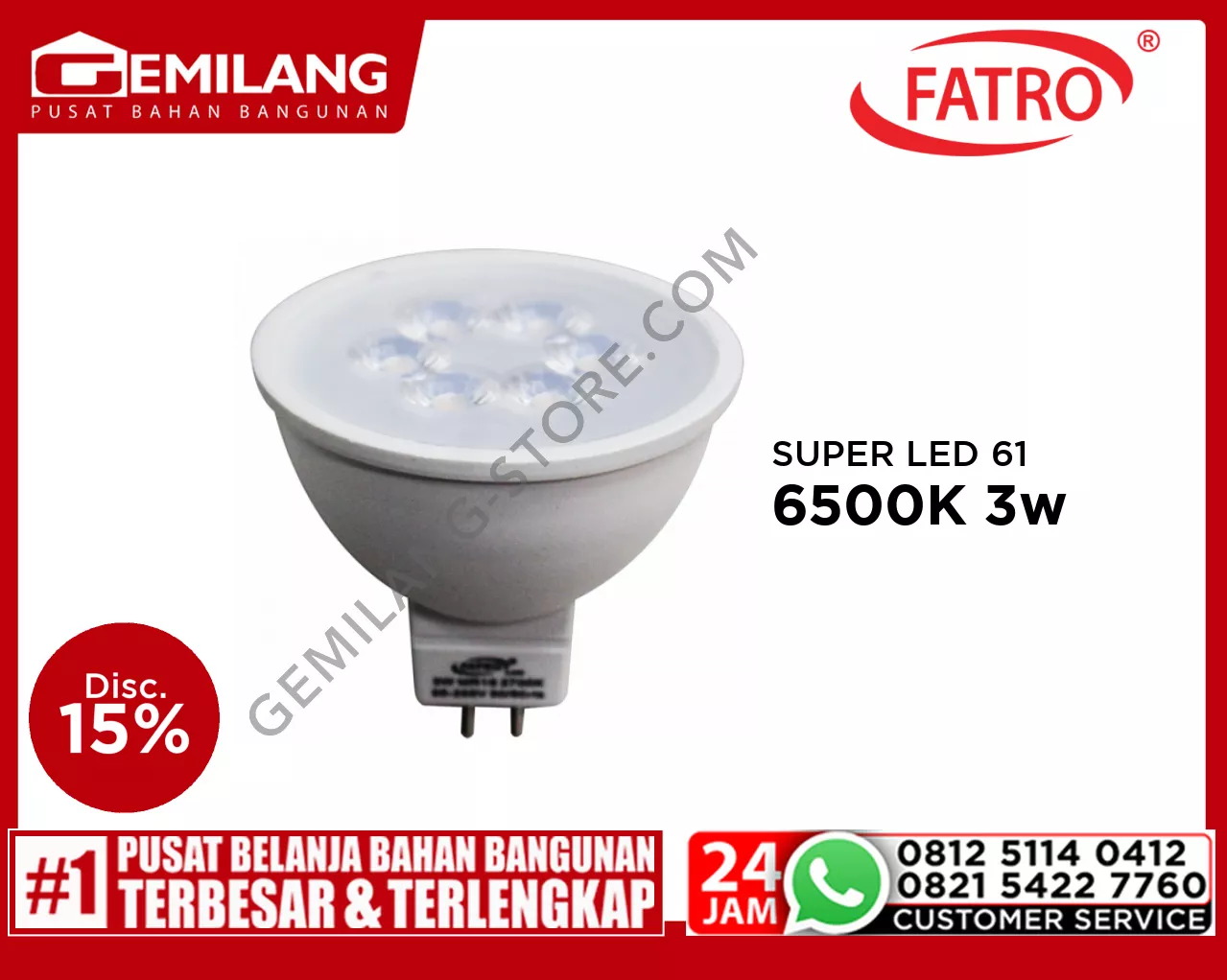 FATRO SUPER LED 60 MR16 220v 6500K 3w