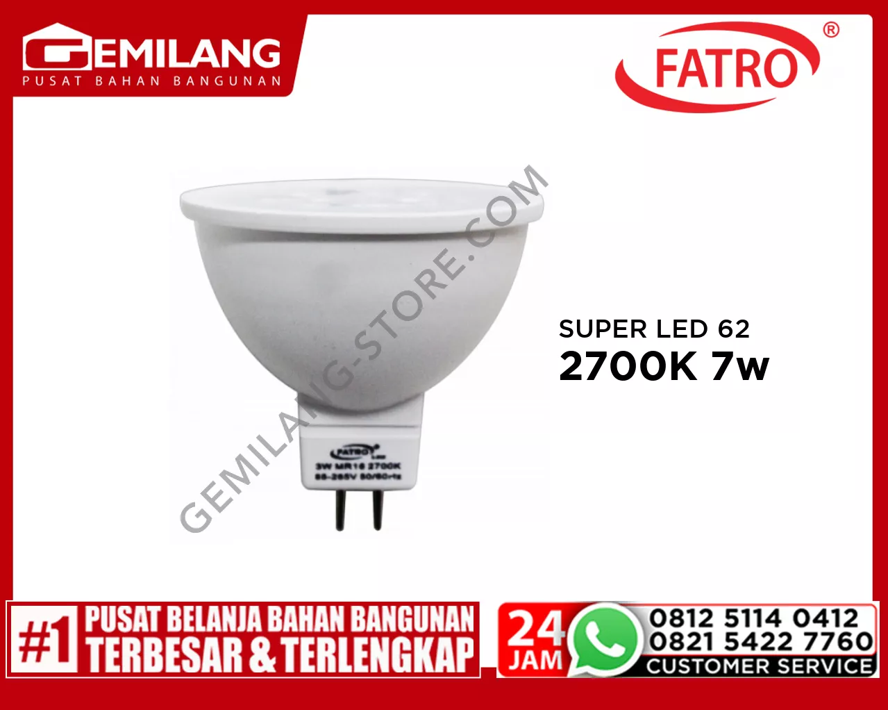 FATRO SUPER LED 60 MR16 220v 2700K 7w