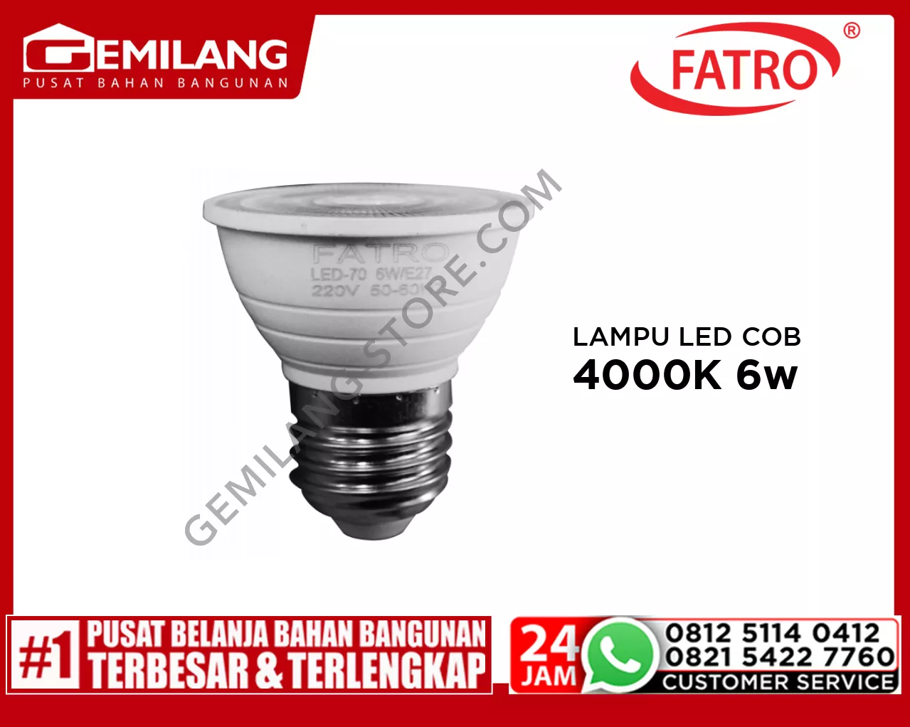 FATRO LAMPU LED COB E27 4000K 6w