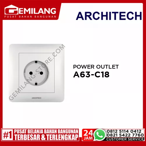 ARCHITECH POWER OUTLET INFINITY A63-C18 16A WH