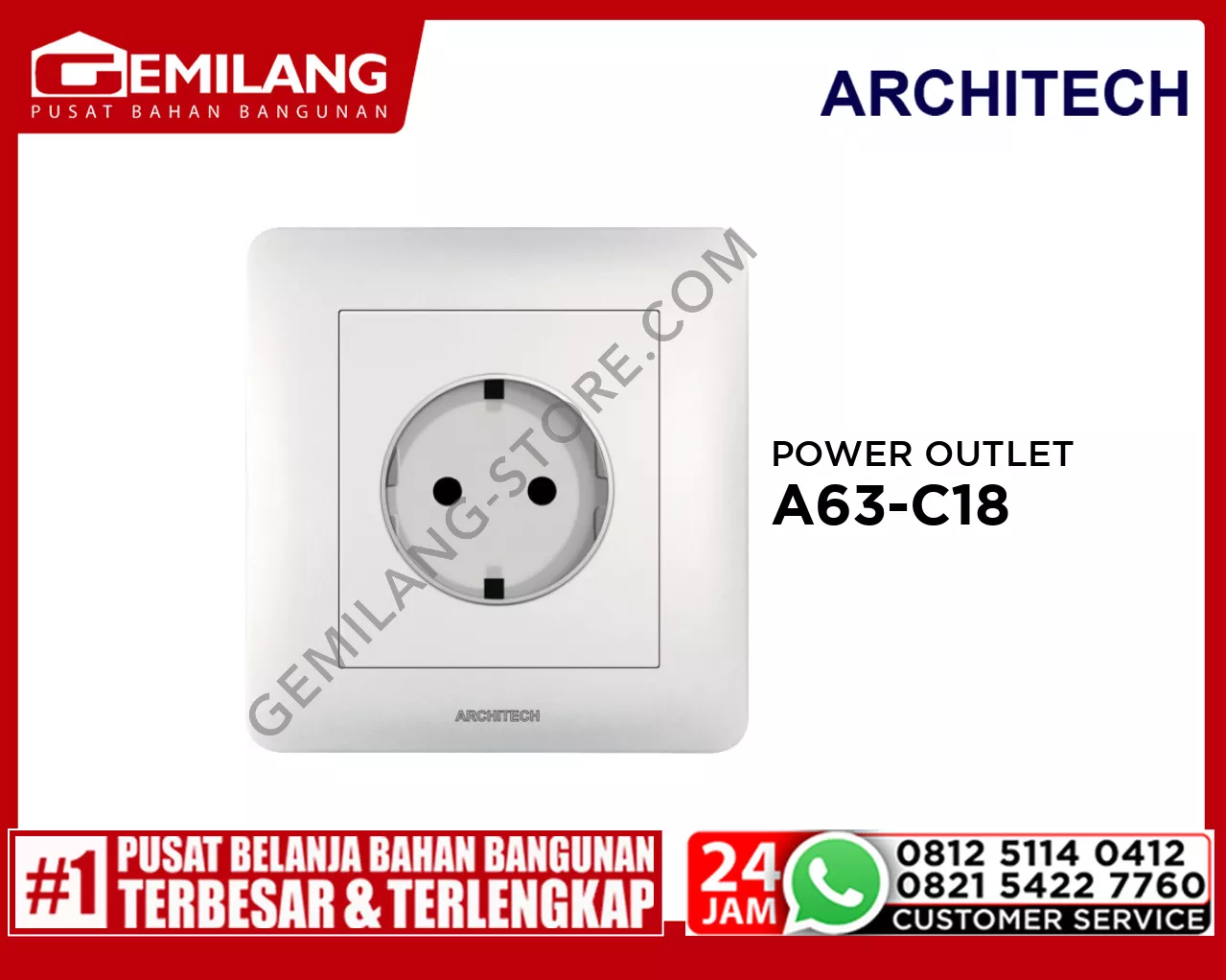 ARCHITECH POWER OUTLET INFINITY A63-C18 16A WH