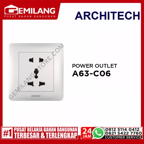 ARCHITECH POWER OUTLET INFINITY A63-C06 UNIVERSAL WH