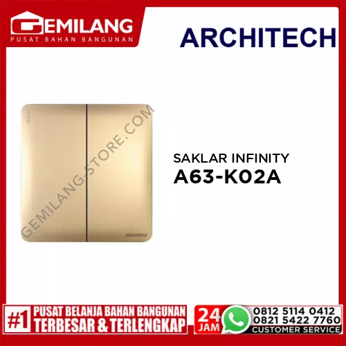 ARCHITECH SAKLAR INFINITY A63-K02A 2 GANG 1 ARAH GD