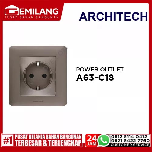 ARCHITECH POWER OUTLET INFINITY A63-C18 16A BW