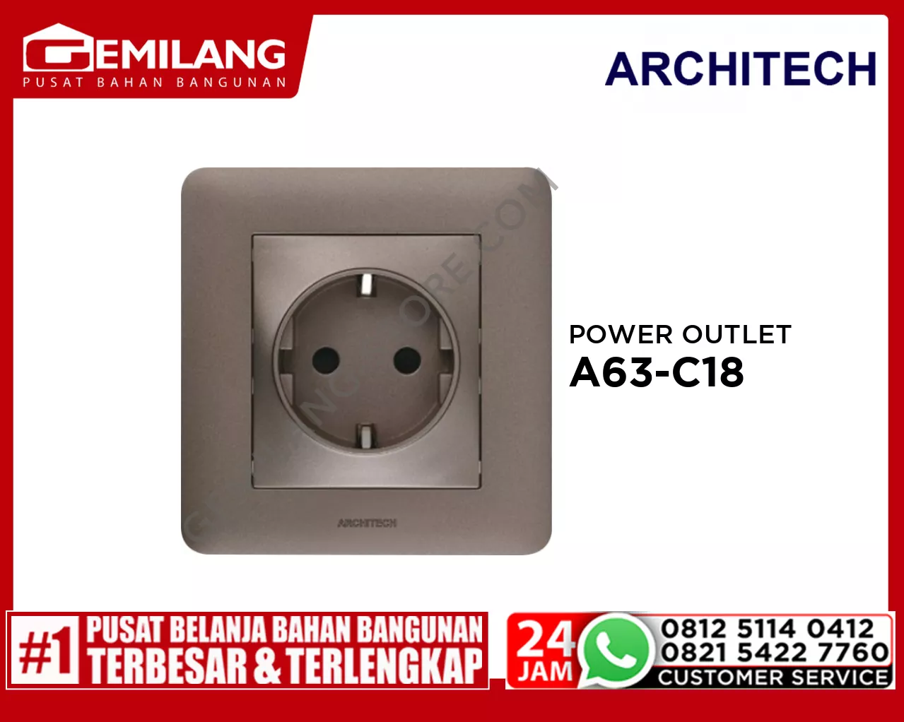 ARCHITECH POWER OUTLET INFINITY A63-C18 16A BW