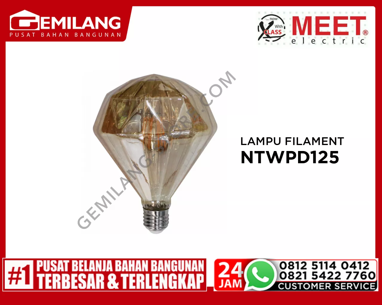 MEET LAMPU FILAMENT LED 2300K E27 6w NTWPD125