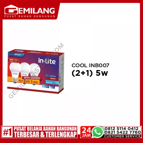 IN-LITE BULB COOL INB007-5CD-3P (2+1) 5w