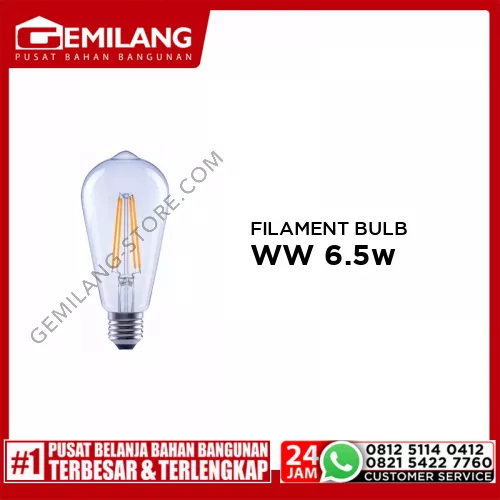 IN-LITE FILAMENT BULB OVAL WARM CLEAR INFM-ST64C-6.5W-WW 6.5w