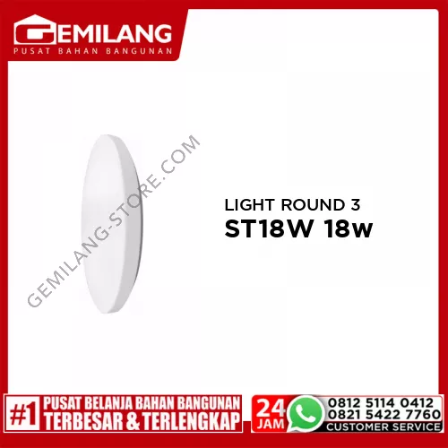 IN-LITE CEILING LIGHT ROUND 3 WARNA BODY PUTIH INCE118-ST18W 18w