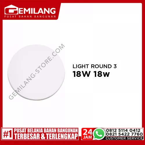 IN-LITE WALL LIGHT ROUND 3 WARNA BODY PUTIH INWL324-18W 18w