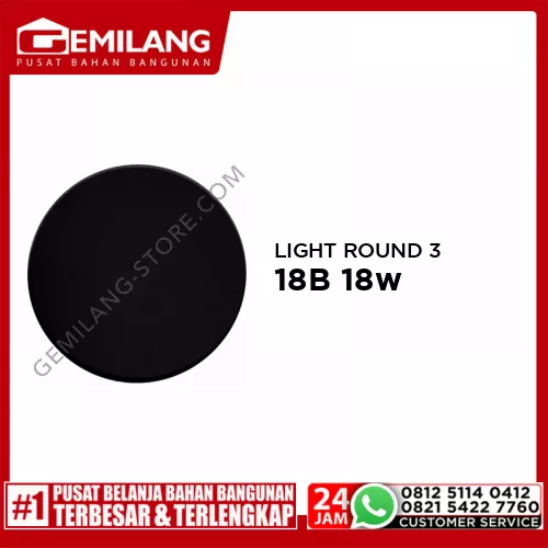 IN-LITE WALL LIGHT ROUND 3 WARNA BODY HITAM INWL324-18B 18w