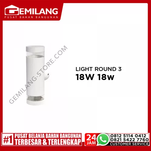 IN-LITE WALL LIGHT ROUND 3 WARNA BODY PUTIH INWL320R-18W 18w