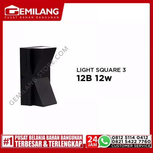 IN-LITE WALL LIGHT PRISMA WARM BODY HITAM INWL322-12B 12w