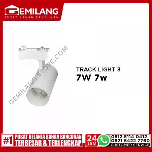 IN-LITE TRACK LIGHT 3 WARNA BODY PUTIH INTA277-7W 7w