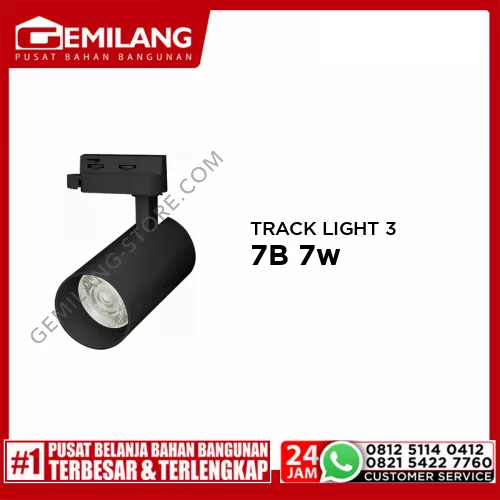 IN-LITE TRACK LIGHT 3 WARNA BODY HITAM INTA277-7B 7w