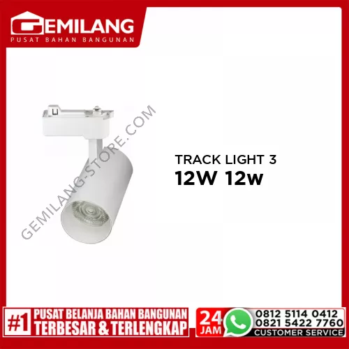 IN-LITE TRACK LIGHT 3 WARNA BODY PUTIH INTA277-12W 12w