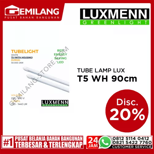 LUXMENN TUBE LAMP LUX T5 WHITE 90cm