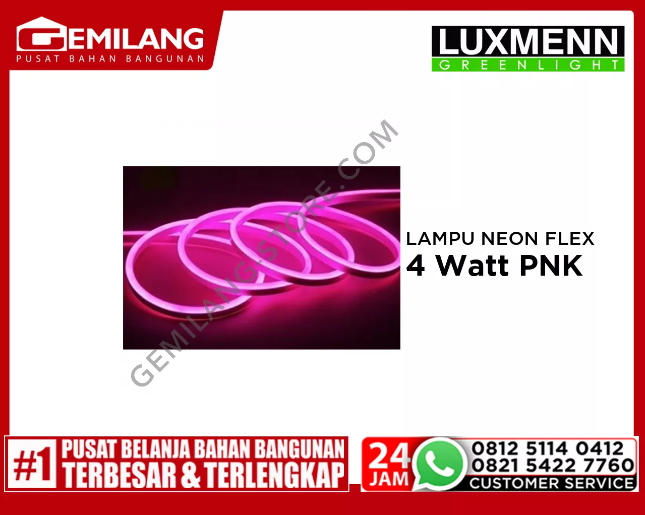 LUXMENN LAMPU NEON FLEX LUX NEXI/4w PINK