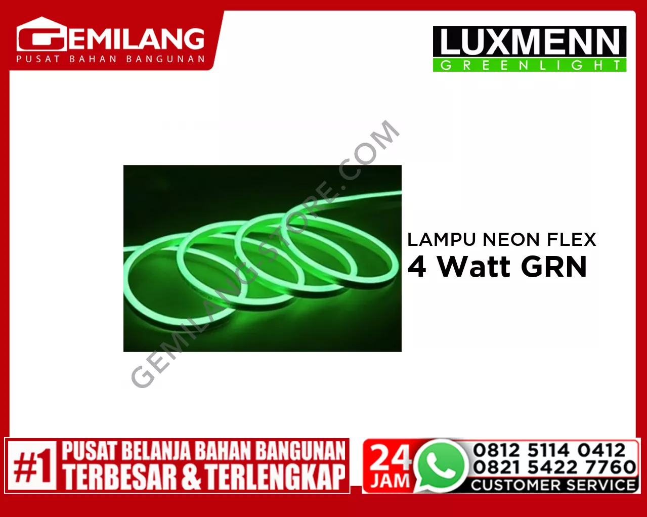 LUXMENN LAMPU NEON FLEX LUX NEXI/4w GREEN