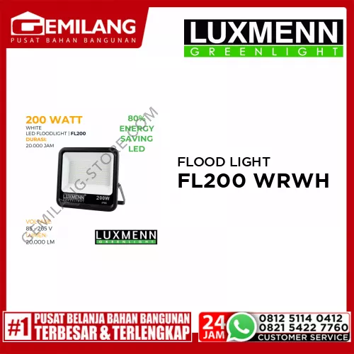 LUXMENN FLOOD LIGHT LUX FL200 WARM WHITE 200w