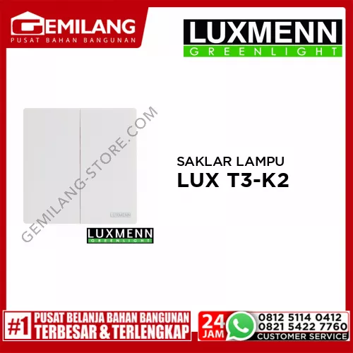 LUXMENN SAKLAR LAMPU LUX T3-K2/1 WHITE