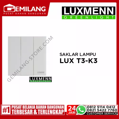 LUXMENN SAKLAR LAMPU LUX T3-K3/1 WHITE
