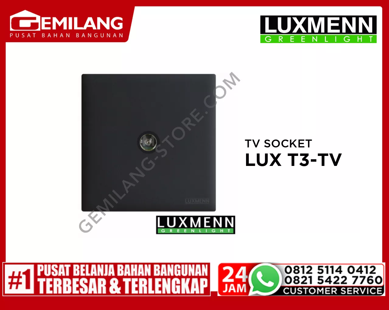 LUXMENN TV SOCKET LUX T3-TV BLACK