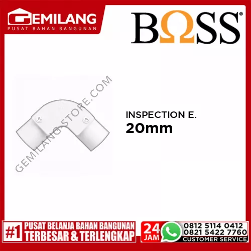 BOSS PVC INSPECTION ELBOW WHITE 20mm B244/20 WE
