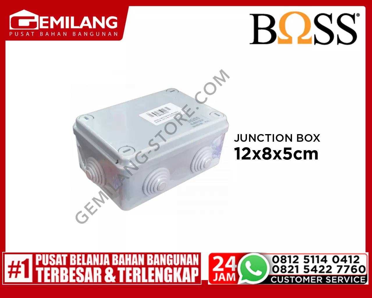 BOSS JUNCTION BOX W/CABLE SLEEVE 120 x 80 x 50 BJBS1208