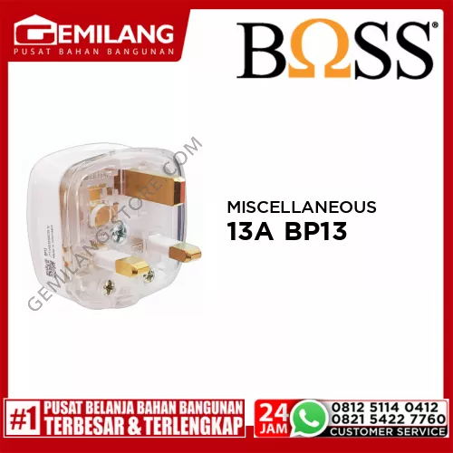 BOSS MISCELLANEOUS PLUG 3 PINS TOP W/FUSED 13A BP13