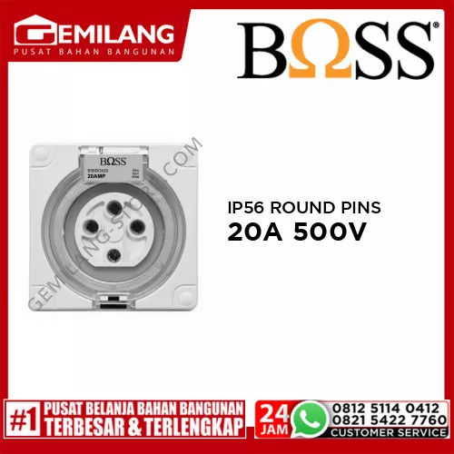 BOSS IP56 ROUND PINS 20A 500V B56S0420