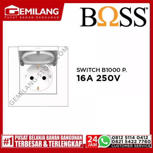 BOSS SHUCKO B1000 PURO SOCKET OUTLET W/SAFETY & COVER 16A 250V B10426/16SC