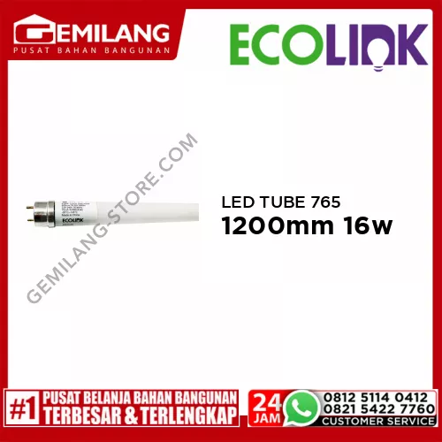 ECOLINK LED TUBE 765 T8 A P I G 1200mm 16w