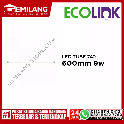ECOLINK LED TUBE 740 T8 G13 600mm 9w