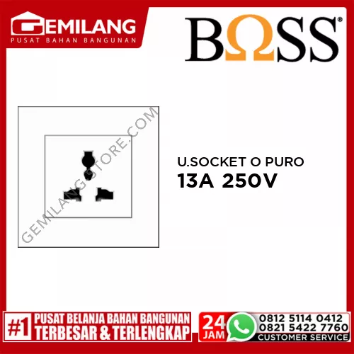 BOSS UNIVERSAL SOCKET OUTLET WITH SAFETY SHUTTER B1000 PURO 13A 250V B10413S