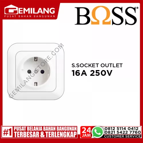 BOSS SHUKO SOCKET OUTLET WITH SAFETY SHUTTER B80 16A 250V B8426/16S