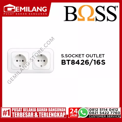 BOSS SHUKO SOCKET OUTLET WITH SAFETY SHUTTER B80 BT8426/16S