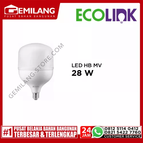 ECOLINK LED HB MV E27 865 2.7KLM 28w