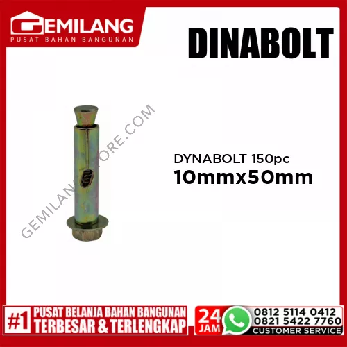 DYNABOLT 10mm x 50mm (150pc)/KOTAK